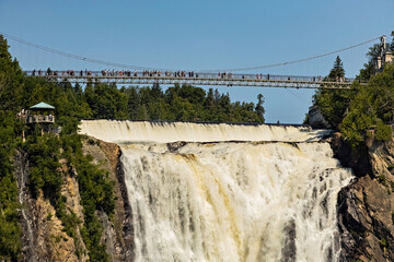 Montmorency Falls beautiful view on sunny day, Quebec, Canada