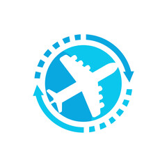 Round Trip Icon Symbol. Premium Quality Isolated Fly Around And Round Trip Icon Element In Trendy Style.