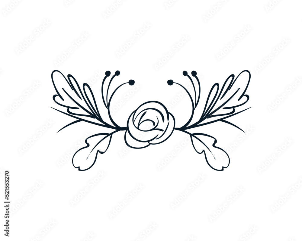 Poster flat flower ornament illustration