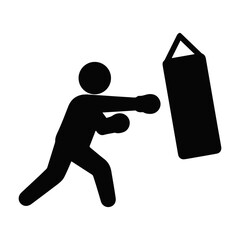 Boxer, boxing punch, fighter, jab, martial art, olympic game icon - obrazy, fototapety, plakaty
