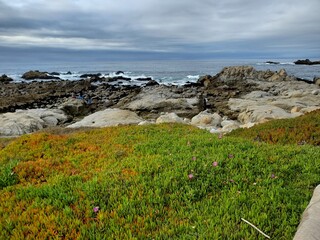landscape with rocks and sea