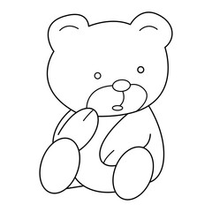 Fototapeta premium bear outline cartoon design on transparent background