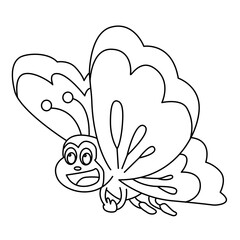 butterfly outline cartoon design on transparent background