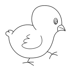 chick outline cartoon design on transparent background