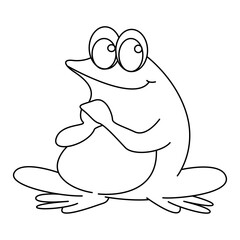 frog outline cartoon design on transparent background