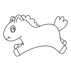 horse outline cartoon design on transparent background