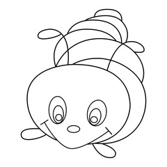 Worm outline cartoon design on transparent background