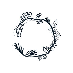 flat nature round ornament