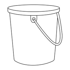 Bucket outline on transparent background