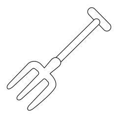 Fork garden outline on transparent background