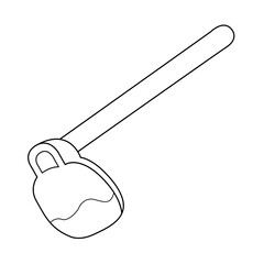 Hoe outline on transparent background