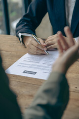 Successful good interview
HR checks job applicants' resumes. Concept of hiring, business and human...