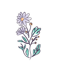 flat daisies design