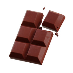 3d chocolate bar on white