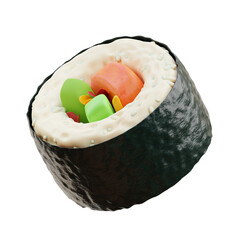 3d illustration of japanese sushi