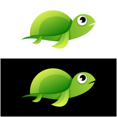 Vector logo illustration turtle gradient colorful style