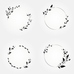 botanical wrreath cicle frame set design