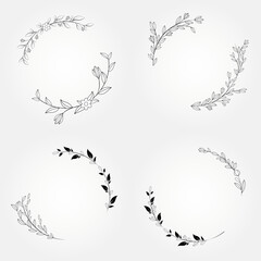 floral botanical wreath frame illustration