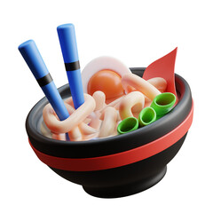 Ramen noodle japan food 3d render illustration