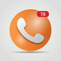 3D social media icon with notification ornament