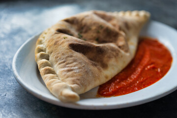italian calzone folded pizza