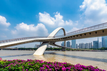Guangzhou Pearl River Haixin Bridge close-up