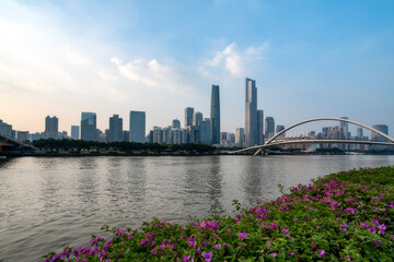 Guangzhou Pearl River Haixin Bridge close-up