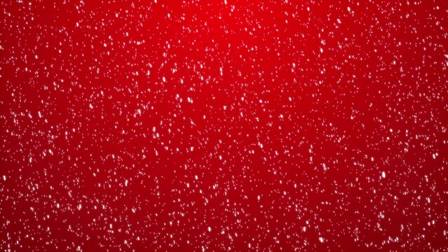 snow falling on red background