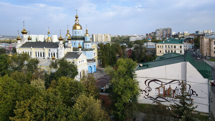 Top view of the church in the city center of Kharkov 
