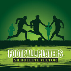 Football players silhouettes vector illustration.