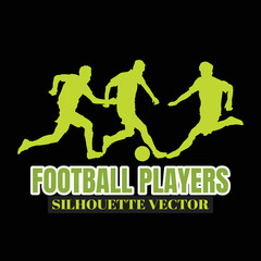 Football players silhouettes vector illustration.