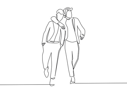 recommend clip art: Two Men Continuous One Line Drawing. Male Couple Minimalist Black Lines Drawing on White Background. Men Line Art Abstract Drawing for Modern Design. Vector EPS 10	