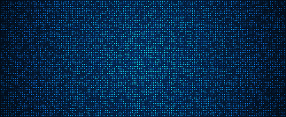 Fototapeta premium Digital technology background. Digital data square blue pattern pixel background
