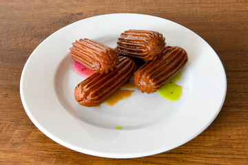 Pistachio baklava. Traditional Middle Eastern Flavors. Traditional Turkish baklava. Local name fistikli baklava