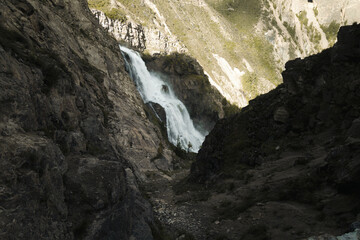 waterfall in the mountains