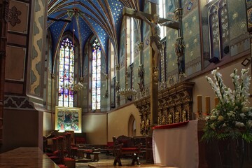The presbytery of the gothic cathedral in Włocławek, Poland.