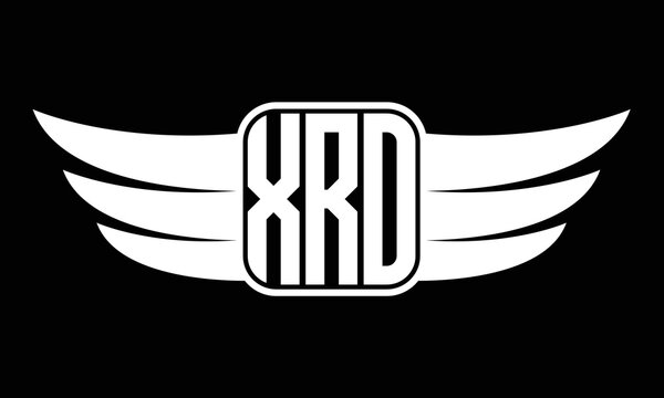 XRO three letter Wing logo design. flying Vector template