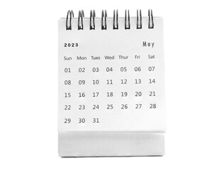 May 2023 desk calendar for planners and reminders on white background.