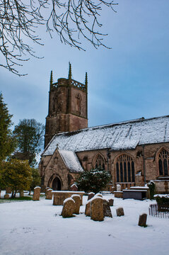 Marshfield Church In Winter, UK