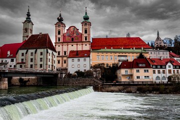 View Colorful Buildings The Riverbank