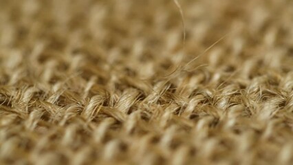Macro brown vintage jute sack texture, closeup burlap fabric textile background - Powered by Adobe