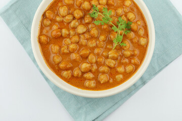 CHICKPEAS MASALA - Chole masala curry ,traditional north Indian lunch, dinner