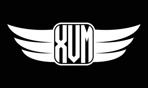 XVM three letter Wing logo design. flying Vector template