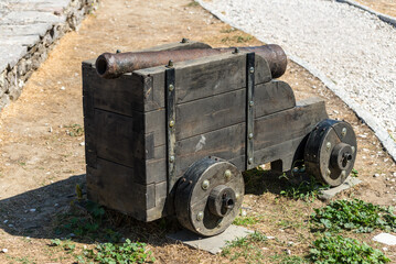 Old Cannon at Gjirokaster castle in Albania - 521569073