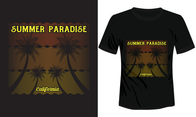 Summer Paradise California T-shirt Design Vector Illustration