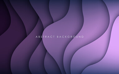multi colored purple abstract wavy papercut with overlap layers background. eps10 vector