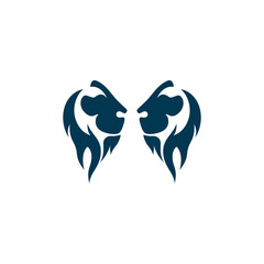 Lion King  logo vector illustration design.gold  lion king head sign concept isolated black background