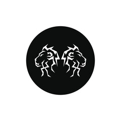 Lion King  logo vector illustration design.gold  lion king head sign concept isolated black background