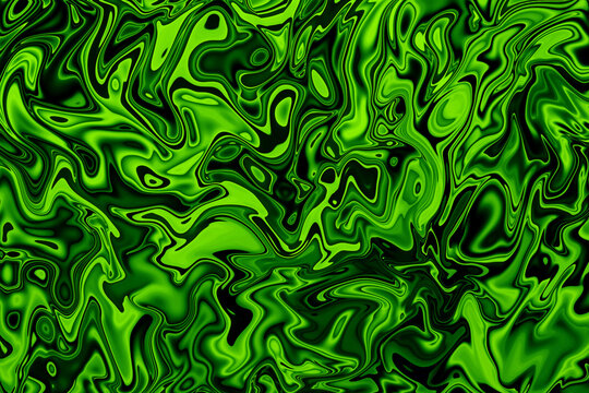 Abstract liquid green slime poison ripple wave motion illustration as wallpaper and background	