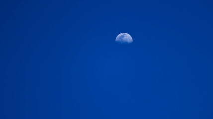 Blue sky background with moon. Moon Backdrop. 